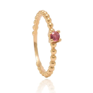 anillo solitario rubí en oro rosa de 18kt joyería pamplona