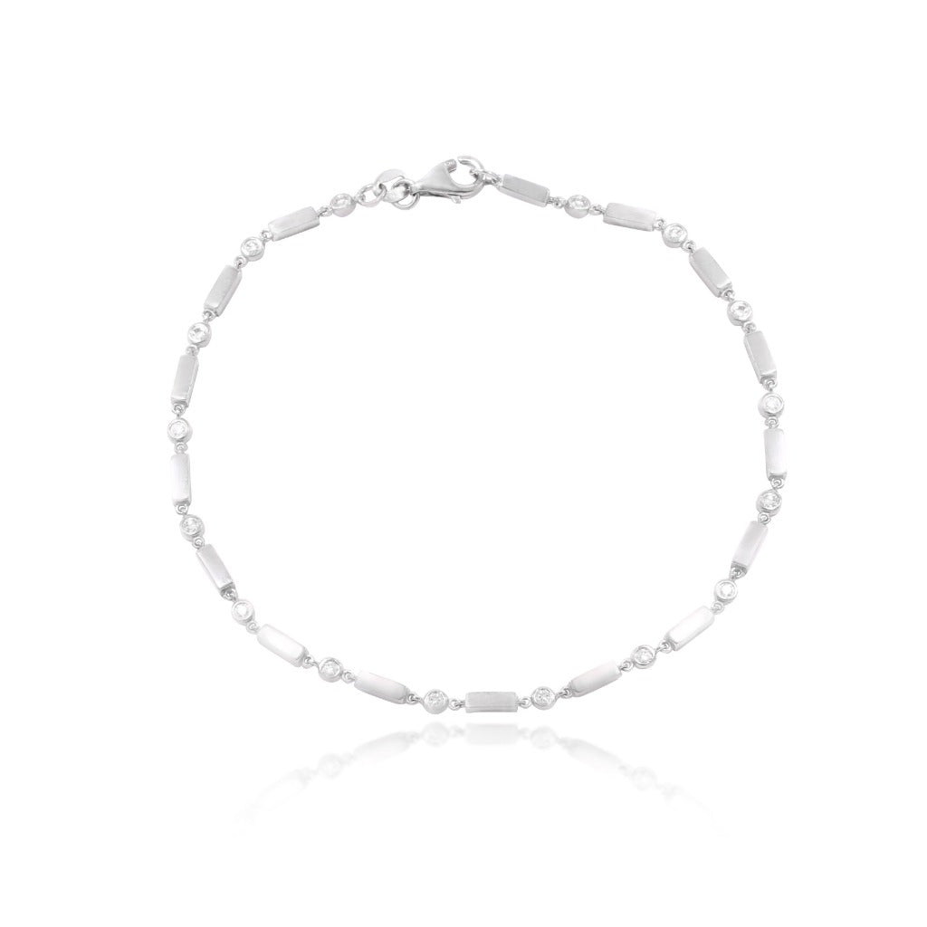 Pulsera de diamante de oro blanco. Joyería Pamplona