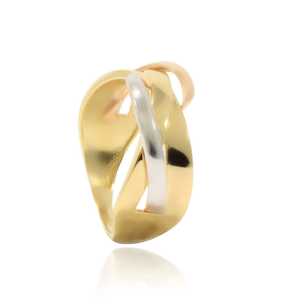 anillo tricolor. joyeria pamplona