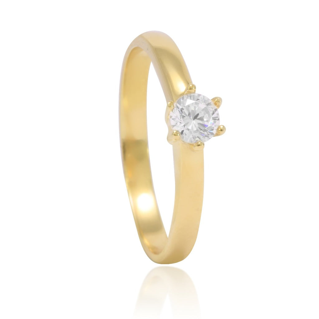 anillo solitario oro amarillo 18kt joyería pamplona