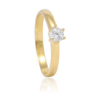 anillo solitario oro amarillo 18kt joyería pamplona