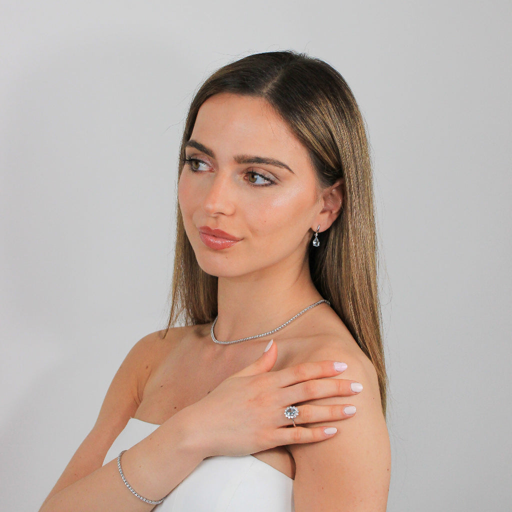 pendientes novia aguamarina y oro joyeria pamplona