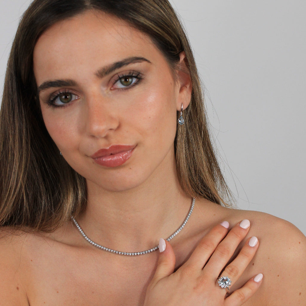 pendientes novia aguamarina y oro joyeria pamplona