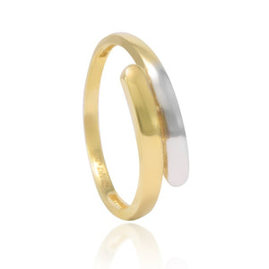 anillo oro amarillo y blanco 18kt joyería pamplona