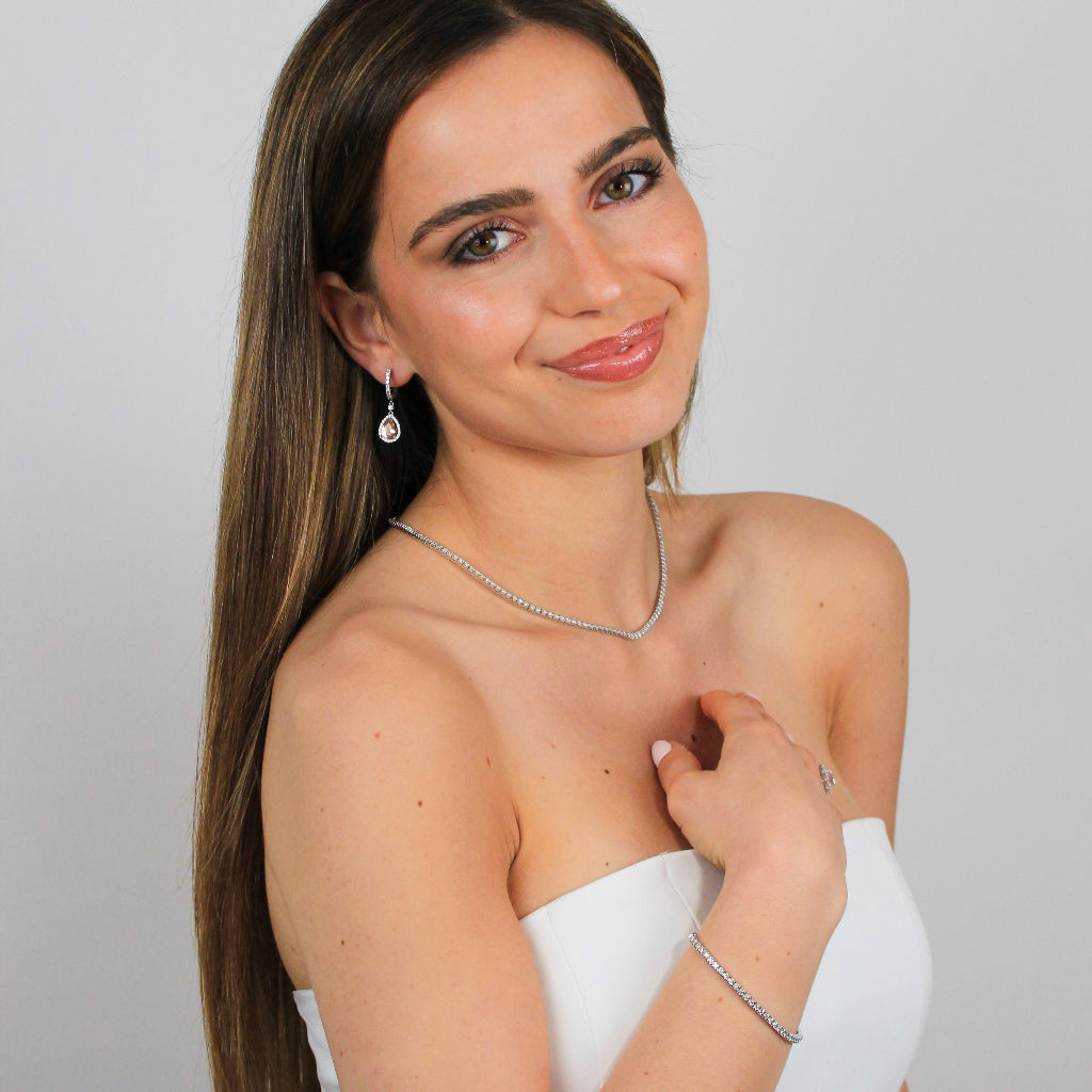 Collar riviere oro blanco 18 quilates con diamantes joyería pamplona