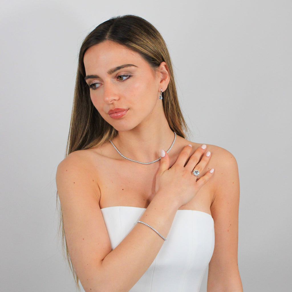 Collar riviere oro blanco 18 quilates con diamantes joyería pamplona