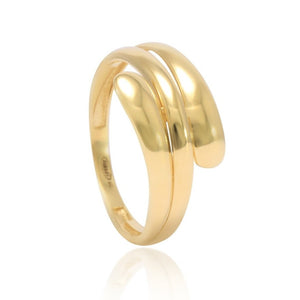 anillo minimalista en oro amarillo de 18kt con pamplona
