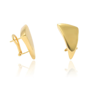 Pendientes en oro amarillo de 18kt con cierre omega joyeria pamplona