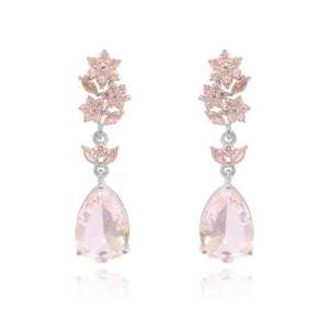 pendientes de novia en plata y circonita rosa joyería pamplona