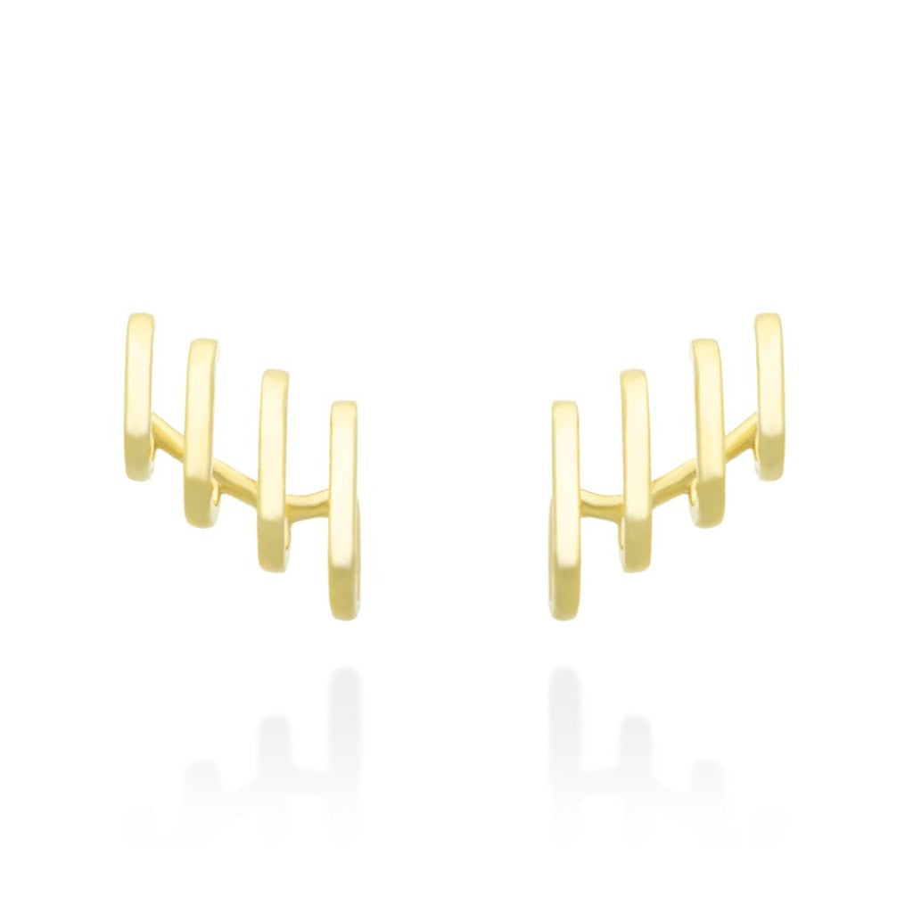 Pendientes de plata de primera ley (925) chapada en oro amarillo de 18 quilates