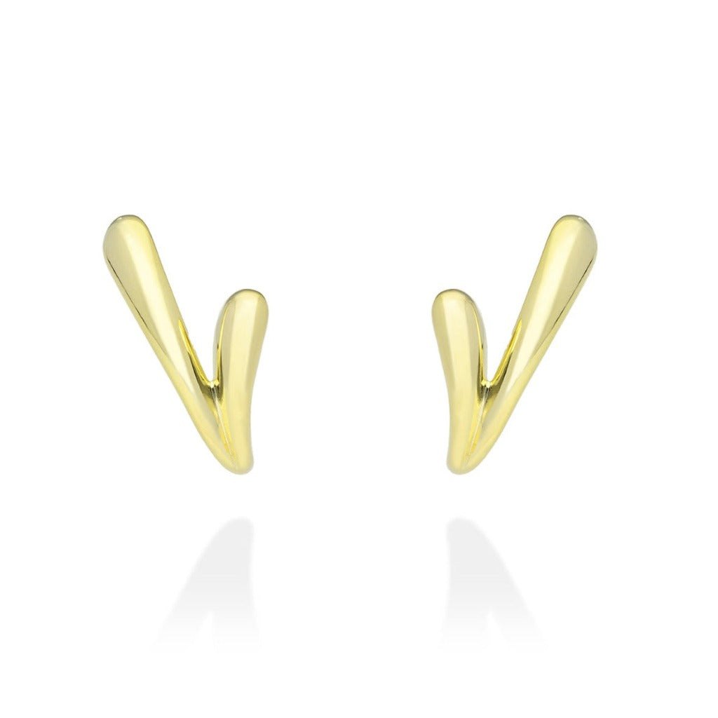 Pendientes de plata de primera ley (925) chapada en oro amarillo de 18 quilates