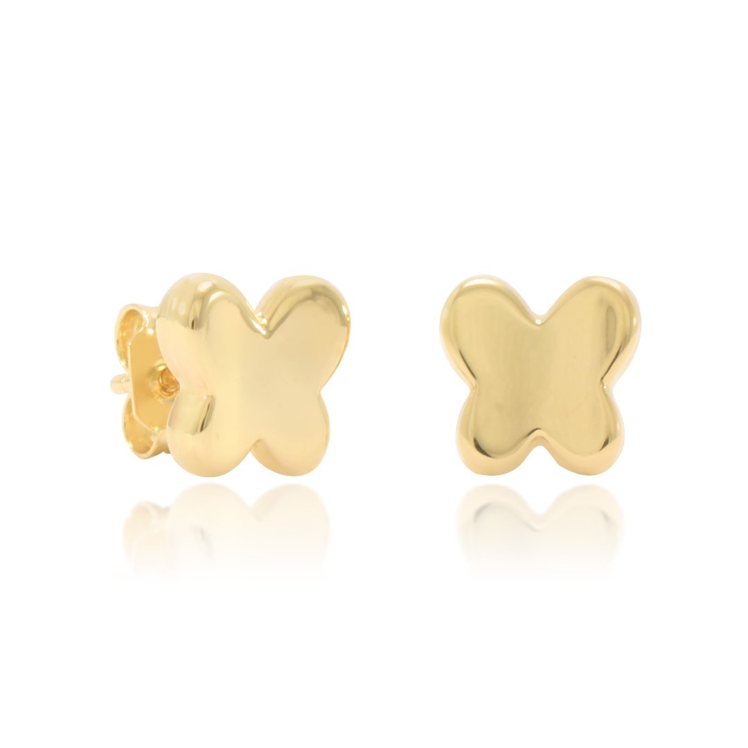 Pendientes realizados en oro amarillo de 18 quilates en forma de mariposa