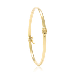 Pulsera rígida esclava media caña plana en oro amarillo de 18 quilates