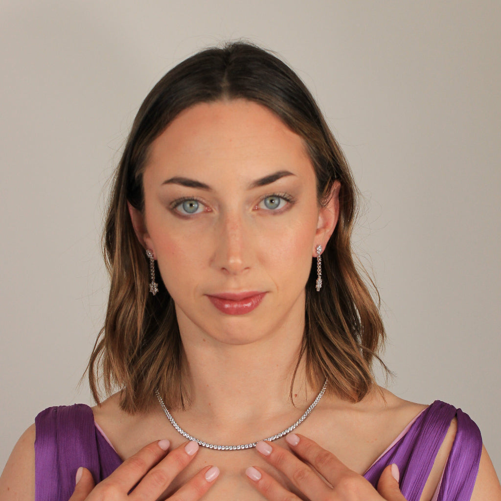 Pendientes realizados en plata de primera ley con circonitas