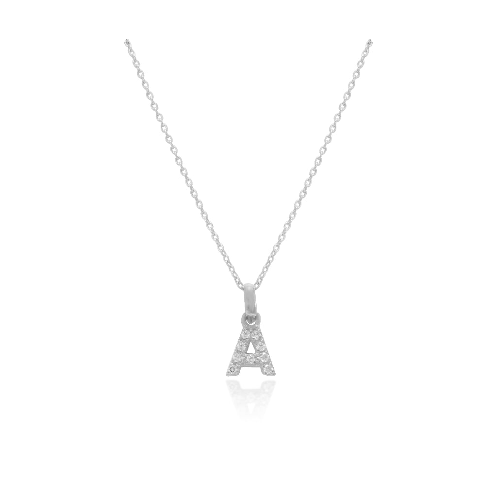 Collar Inicial White Circonitas
