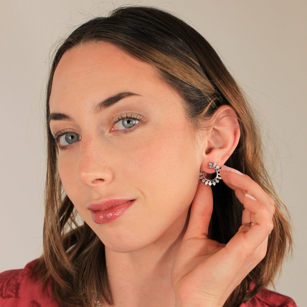 Pendientes de plata de primera ley con circonitas