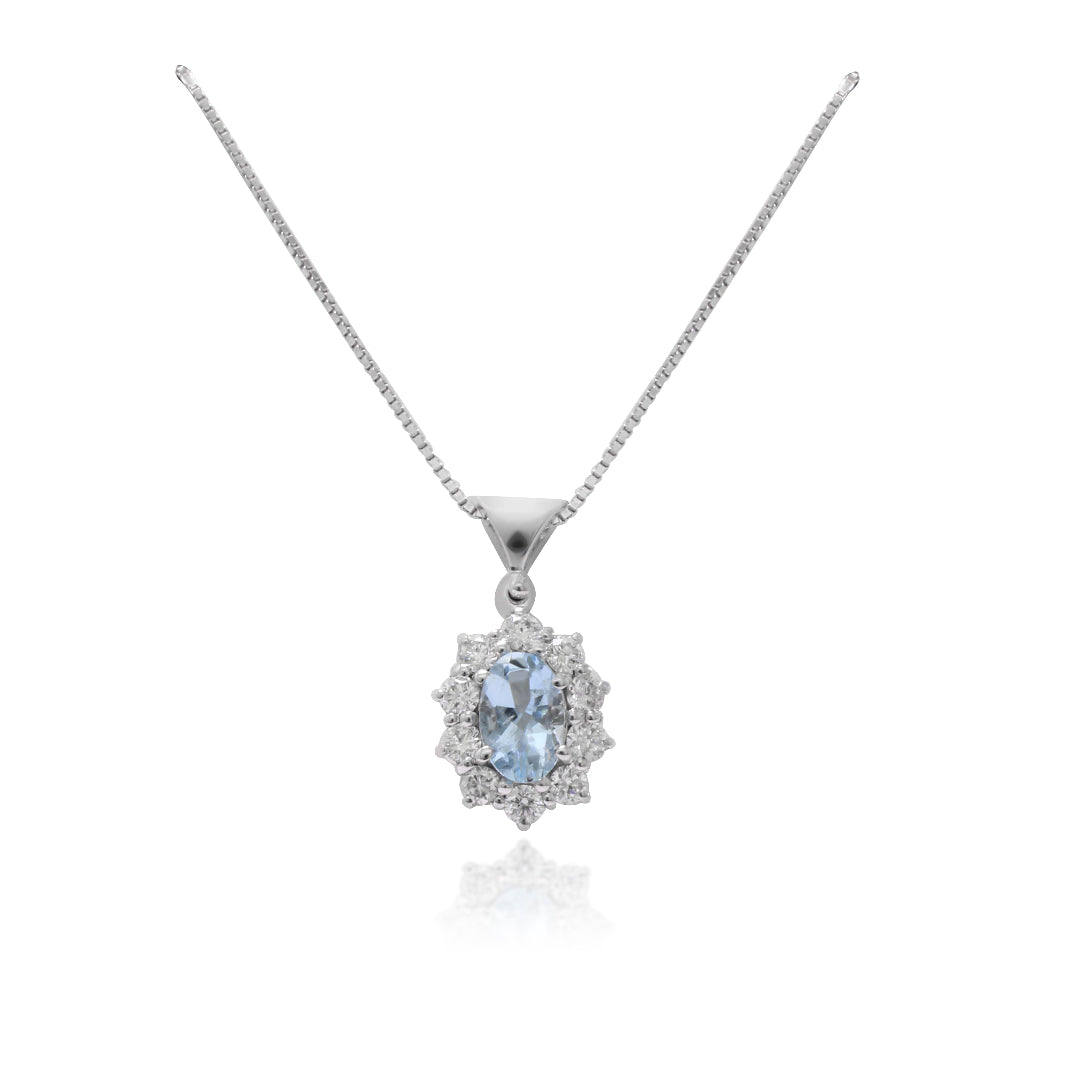 Collar Blume Aguamarina