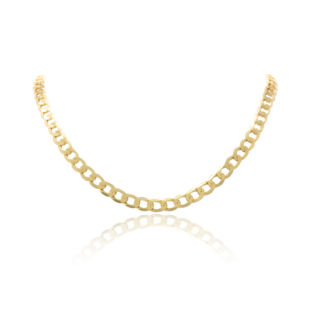 Cadena barbada de oro amarillo de 18 quilates para hombre.