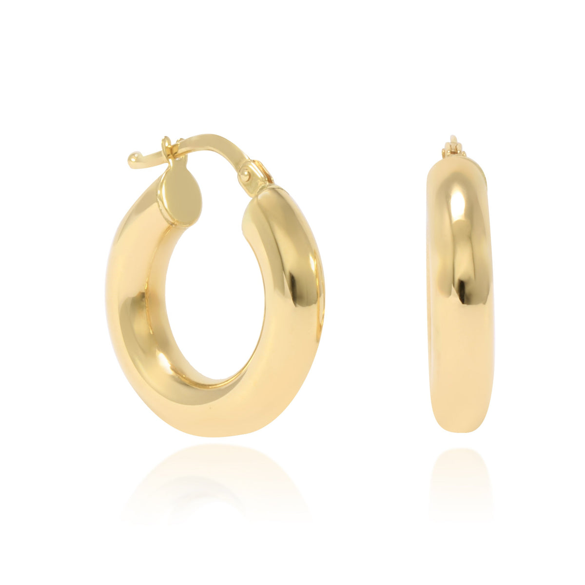 Pendientes de aro en oro amarillo de 18 quilates gruesos.