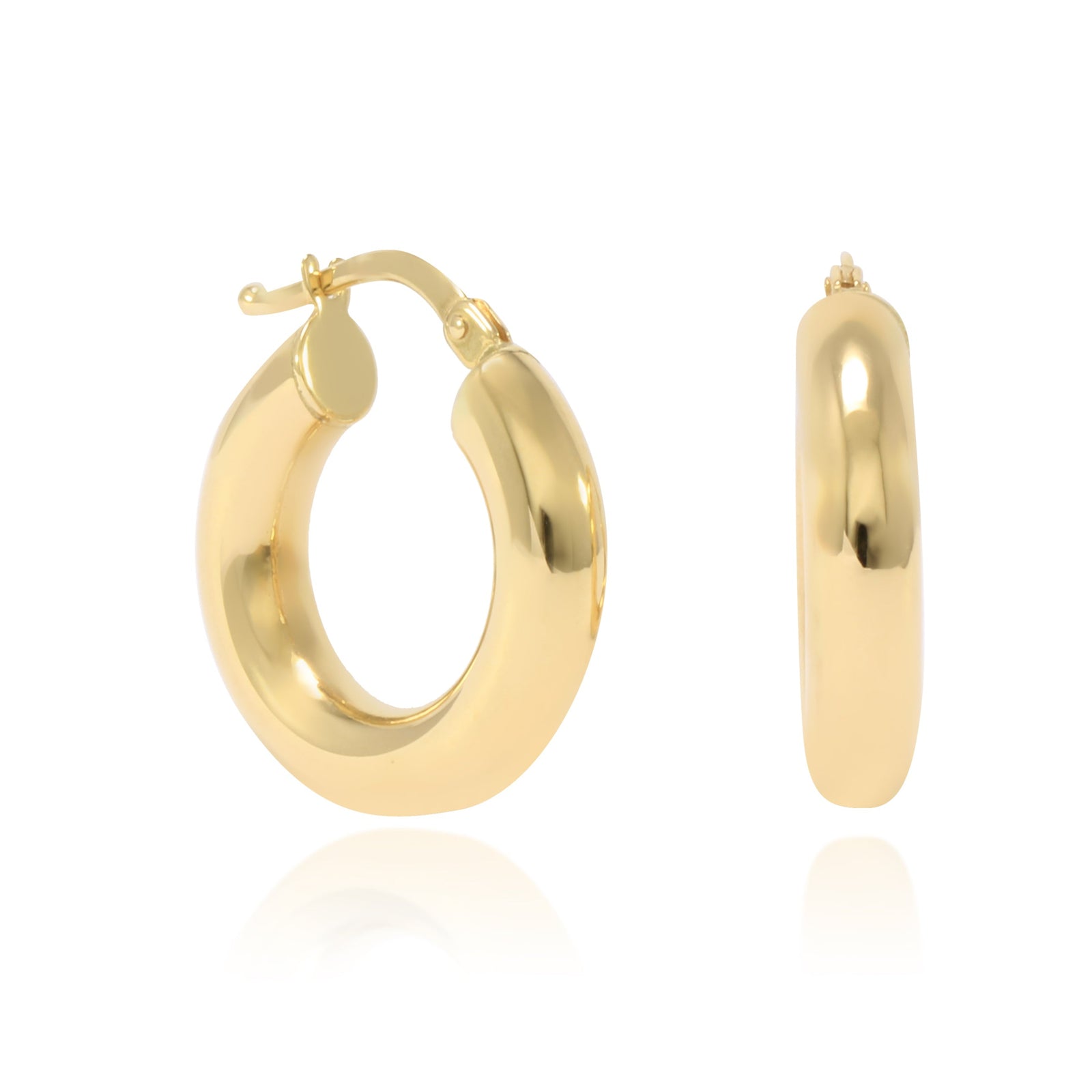 Pendientes de aro en oro amarillo de 18 quilates gruesos.