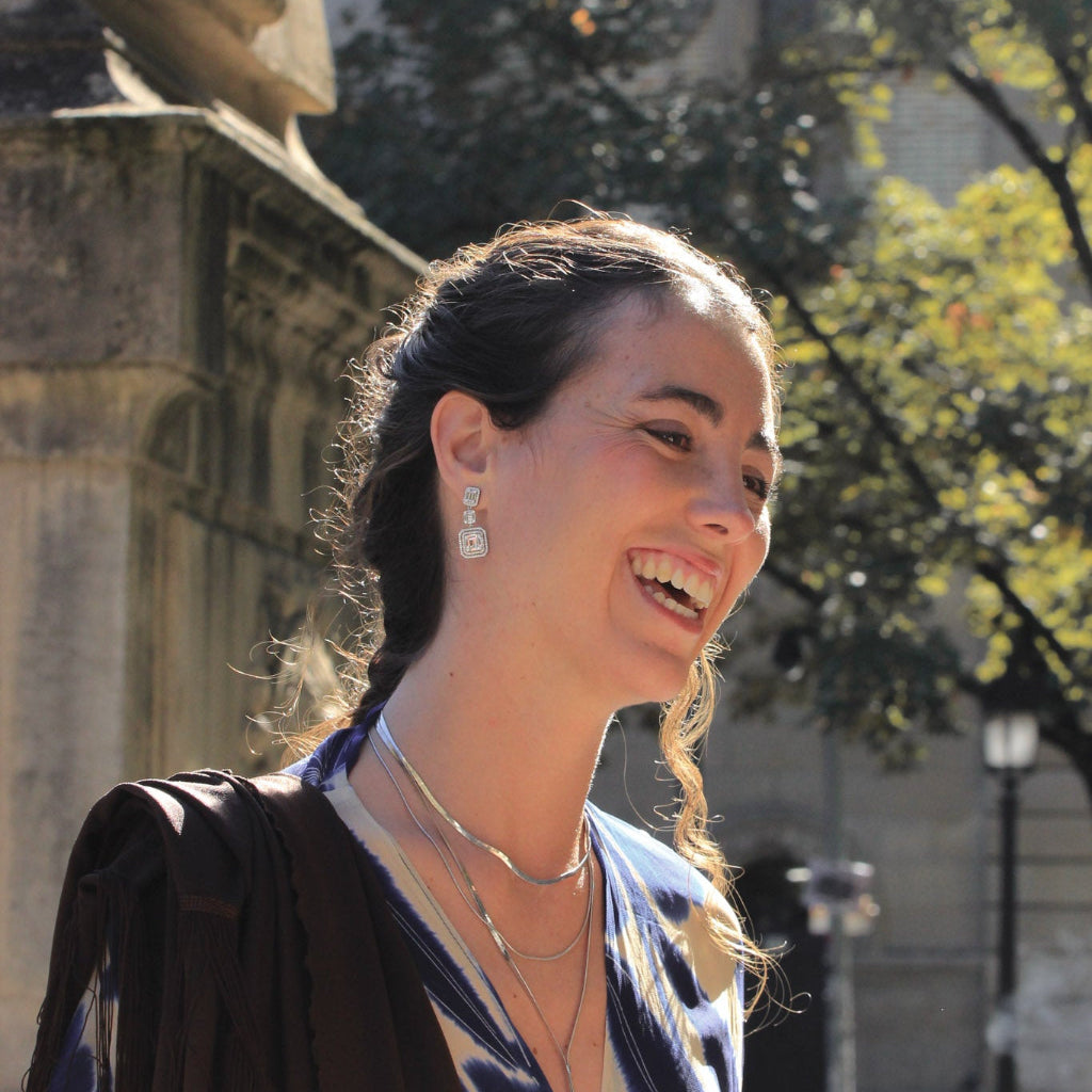 Pendientes de novia e invitada de plata de primera ley con circonitas