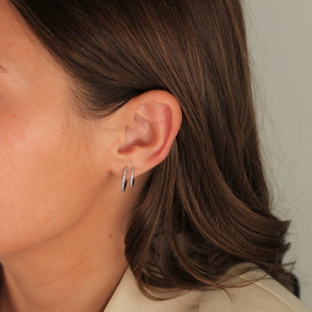 Pendientes de oro blanco 18k con diamantes