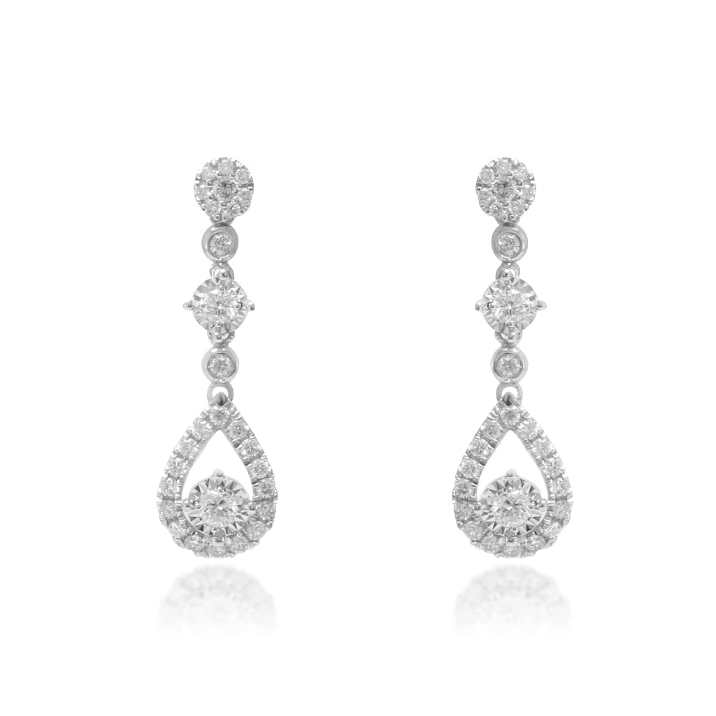 Pendientes de oro blanco de 18k con diamantes