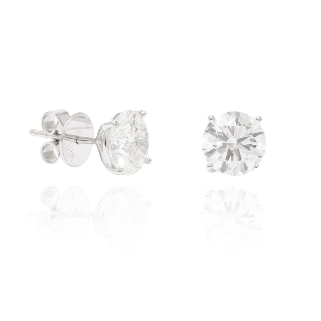 Pendientes con diamante laboratorio 4cts en total