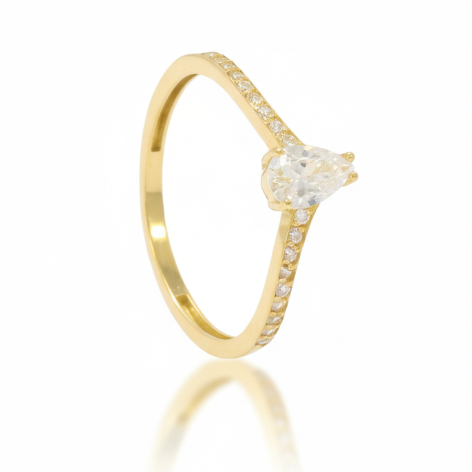 Sortija oro amarillo 18k con circonitas pamplona