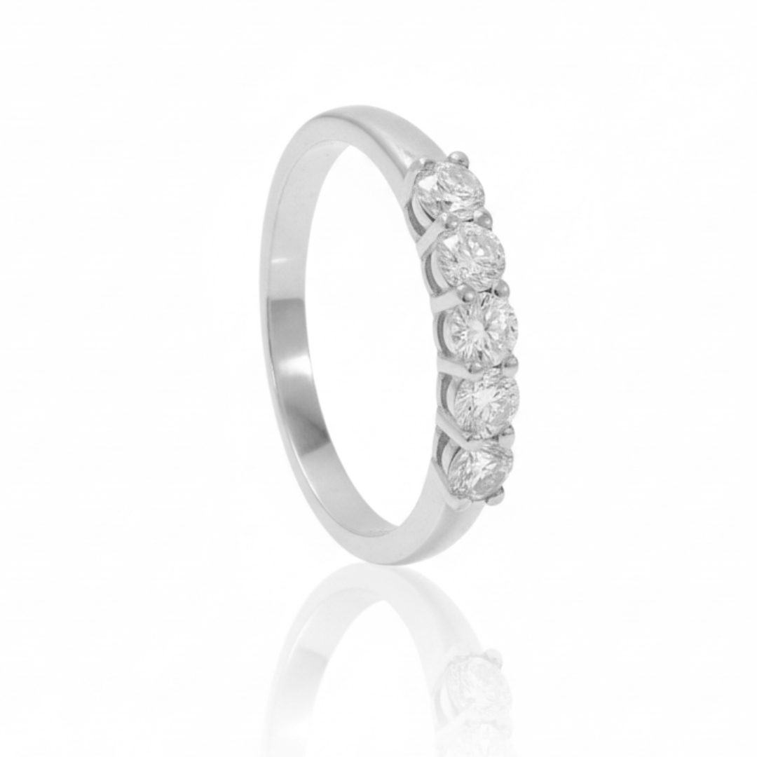 Anillo de compromiso oro blanco 18k con diamantes