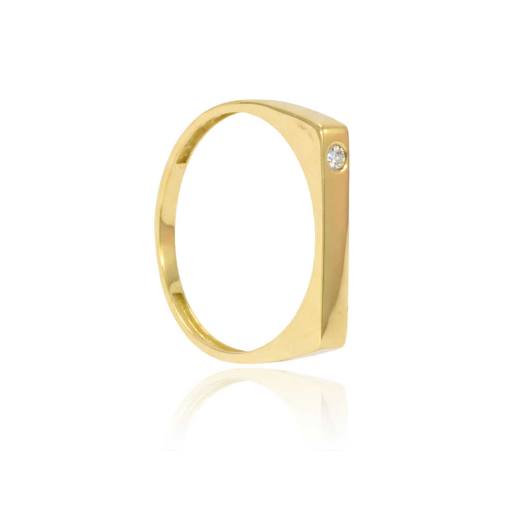 Sortija oro amarillo con un diamante