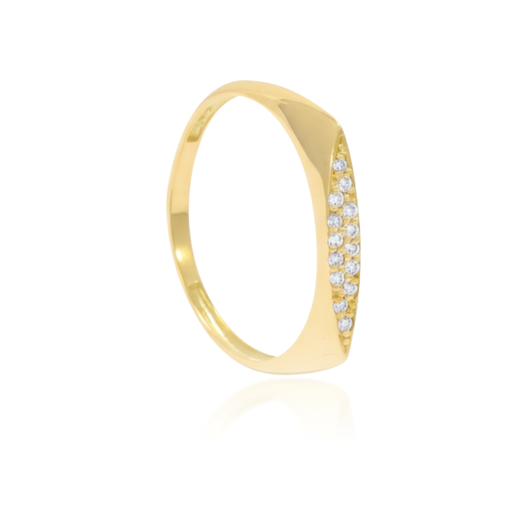 Sortija oro amarillo de 18 quilates con diamantes