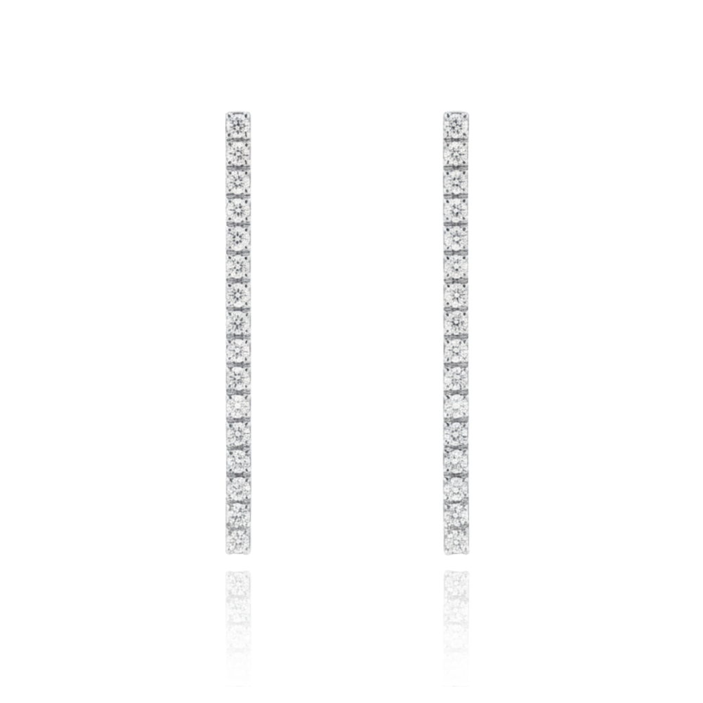 Pendientes novia riviere oro blanco de 18 quilates con diamantes