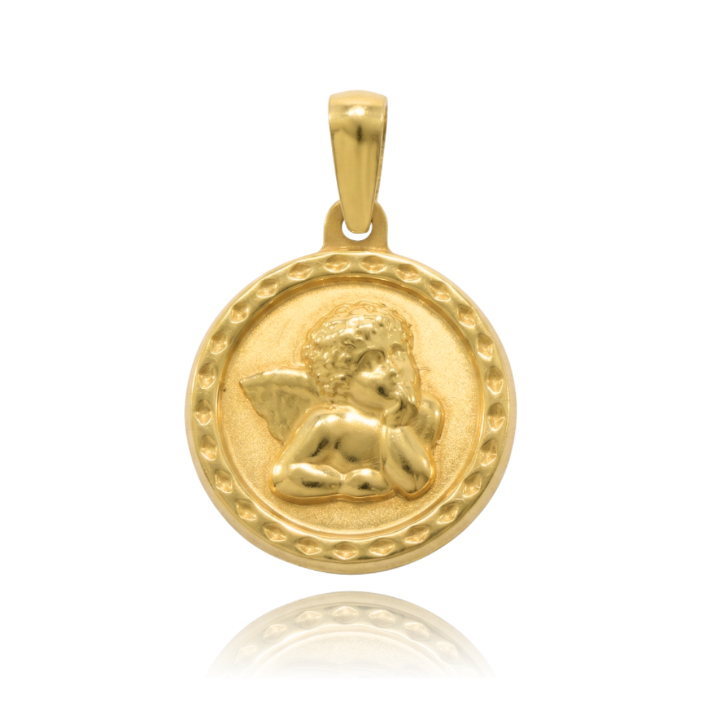 Medalla Ángel de la Guarda en oro de 18 quilates para bautizo y comunion