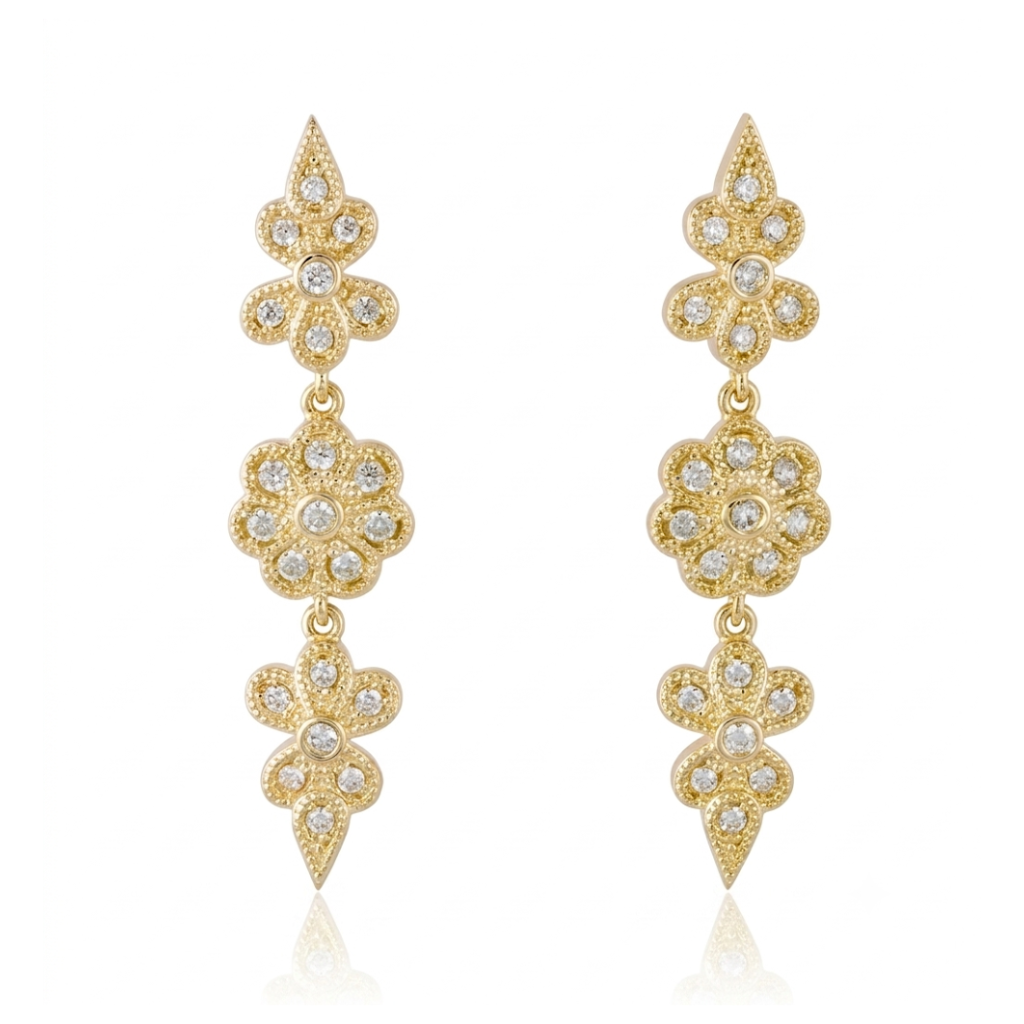Pendientes de plata dorada 