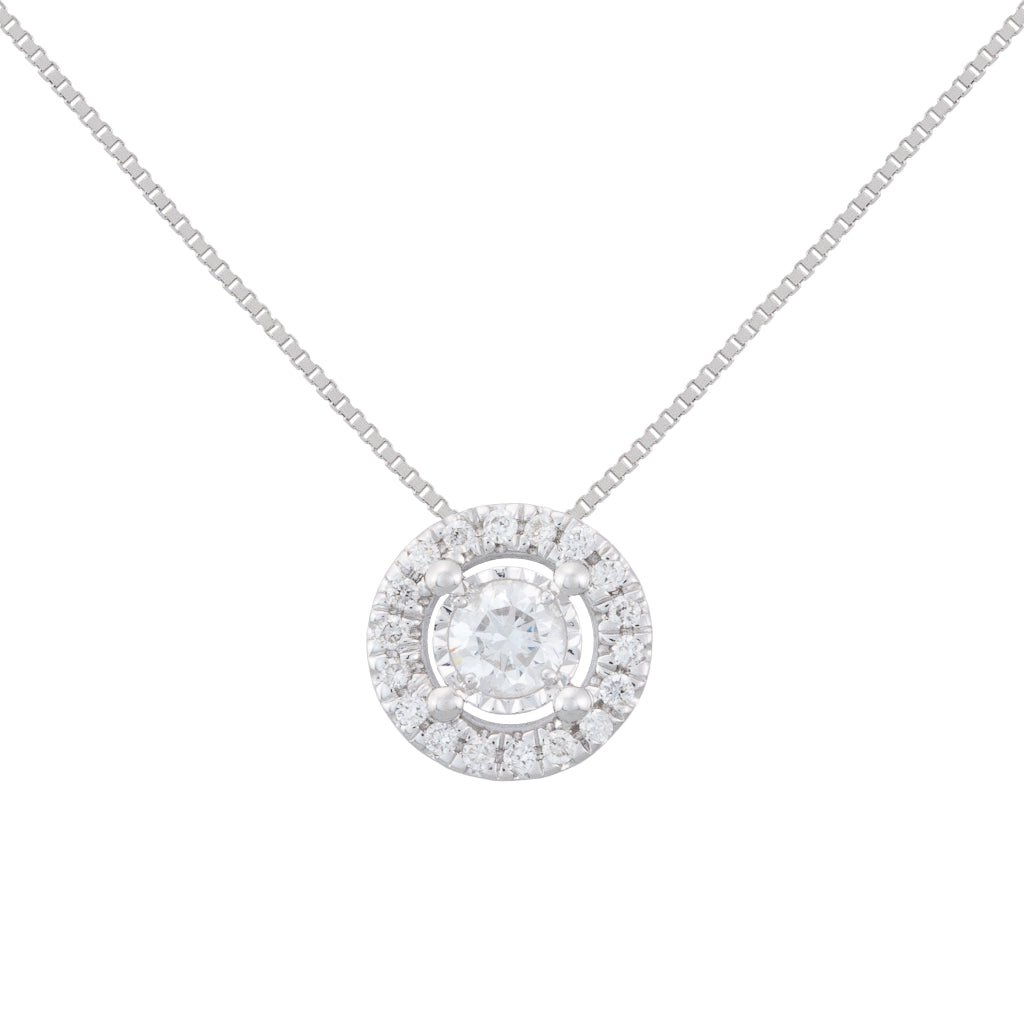 Collar de oro blanco con Diamantes 