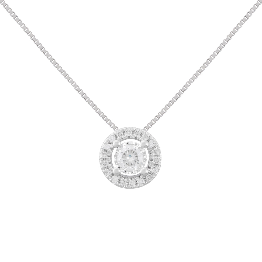 collar de oro blanco y diamante 