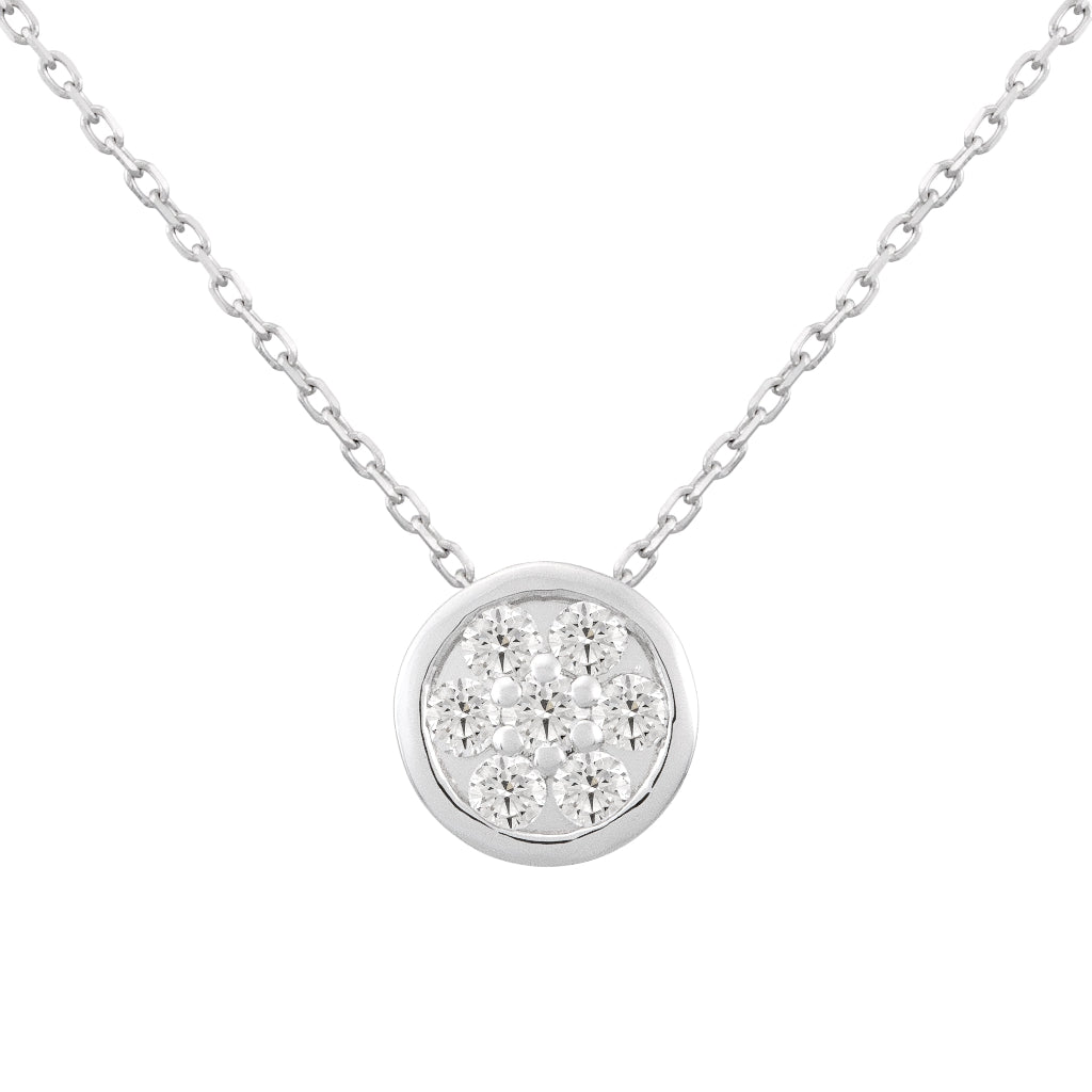 Collar de oro blanco de diamantes 