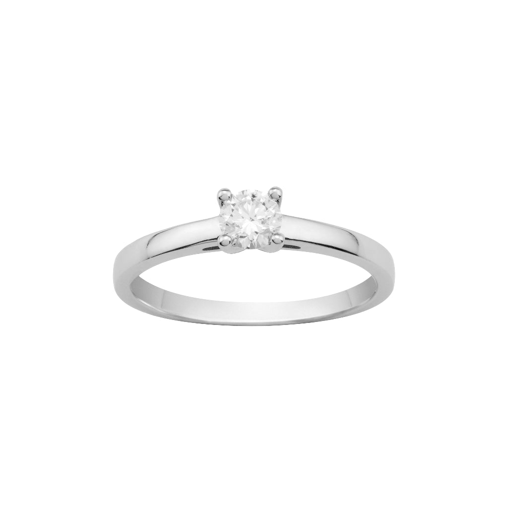 solitario oro blanco y diamante Pamplona