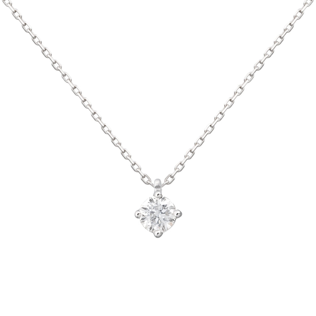 Collar de oro blanco con diamante