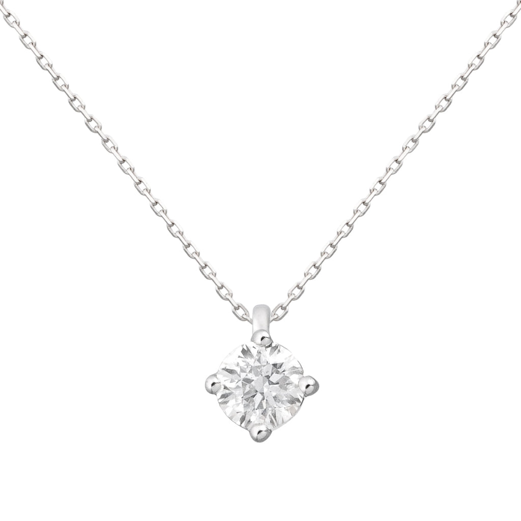 collar de oro blanco con diamante 