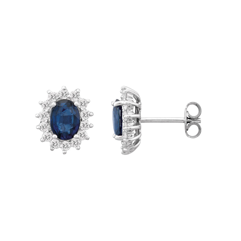 oro blanco con diamante y zafiro 