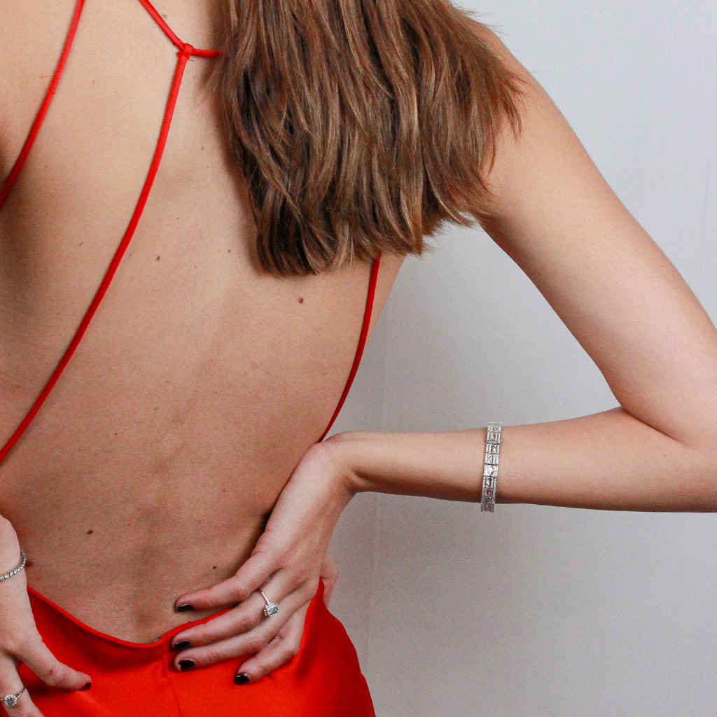 Pulsera de diamantes y oro blanco. Joyería Pamplona