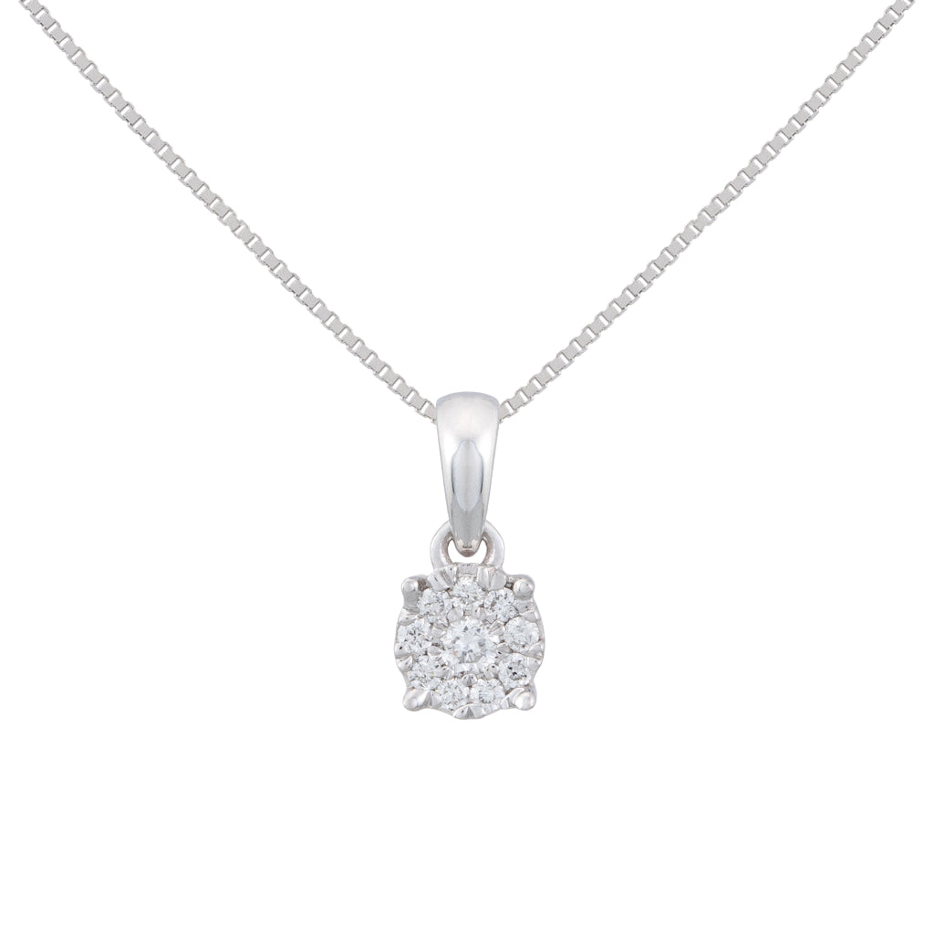 Colgante de oro blanco y diamante