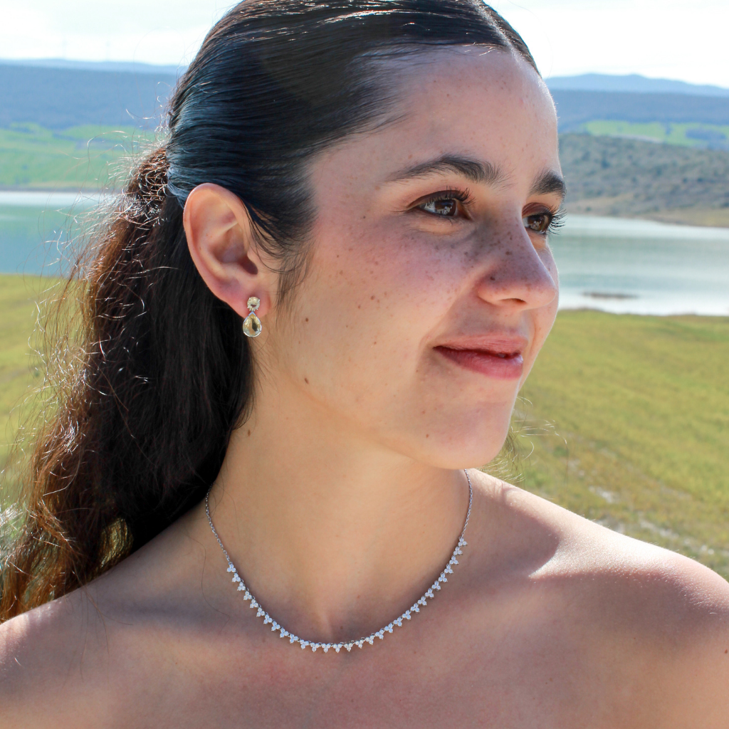 Pendiente amarillos realizados en plata. Joyeria Pamplona