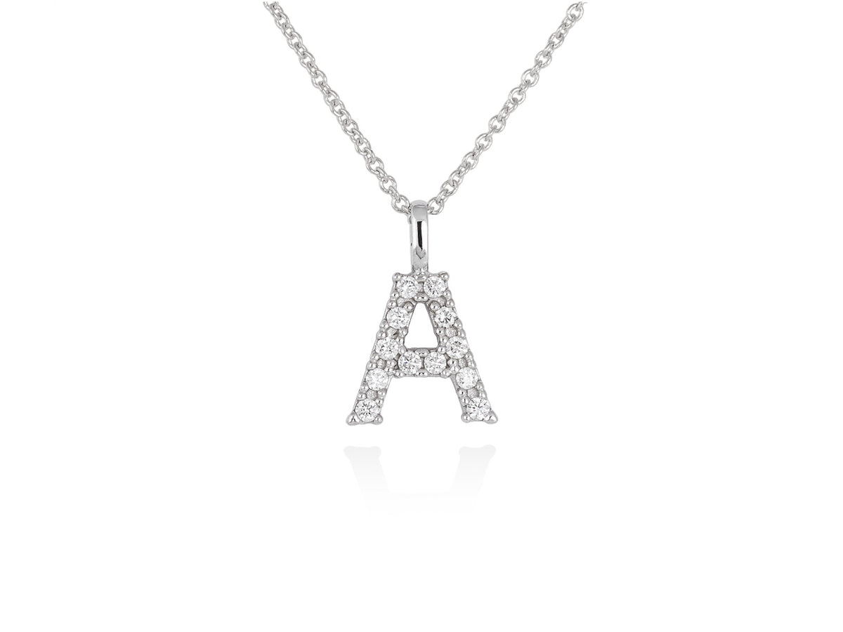 Colgante inicial blanca diamante