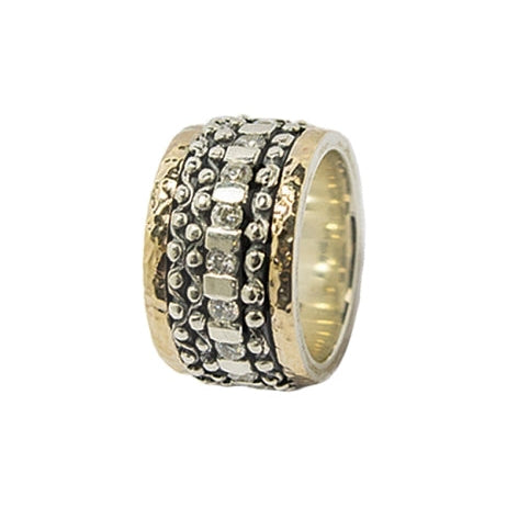 Anillo de plata y oro de 9k con circonitas Styliano