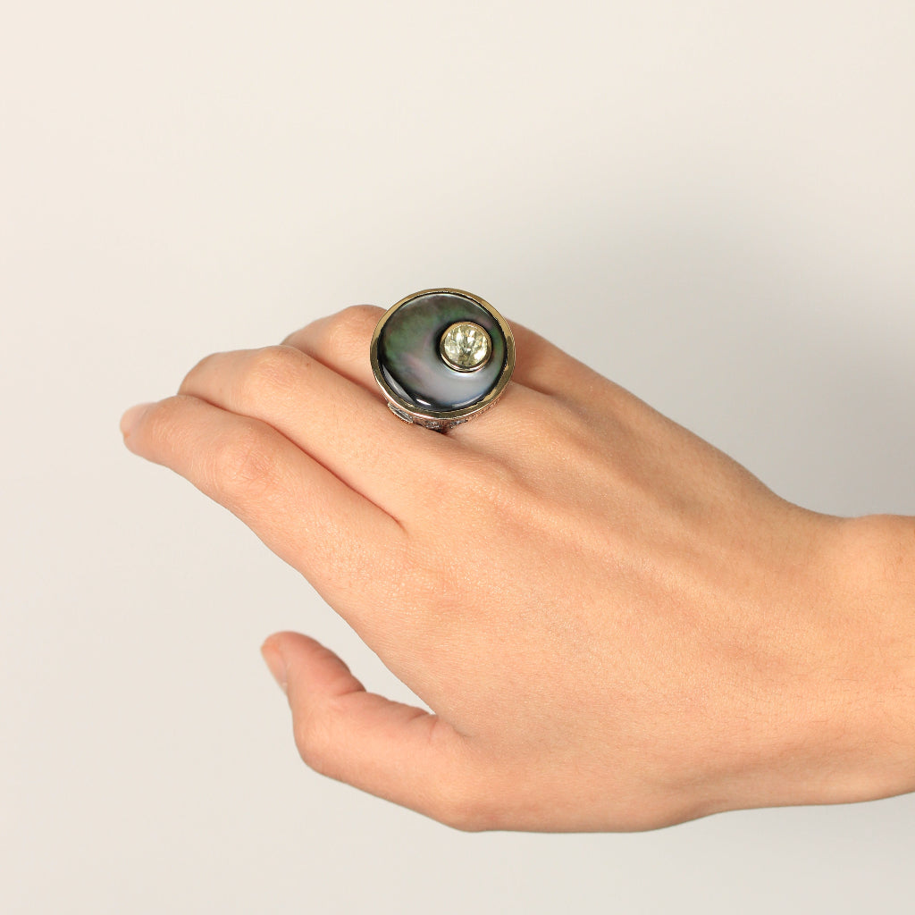 Anillo de plata de primera ley y oro 9k styliano