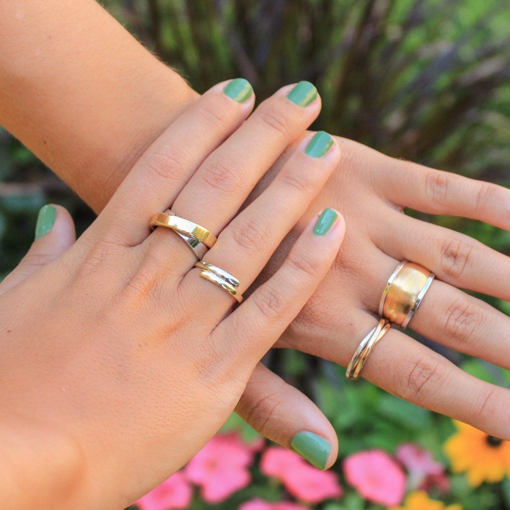 Anillo en oro blanco y amarillo