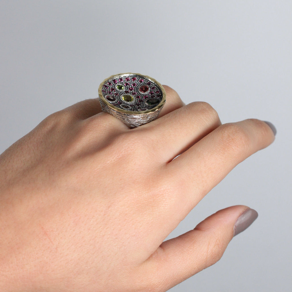Anillo de styliano plata y oro 9k